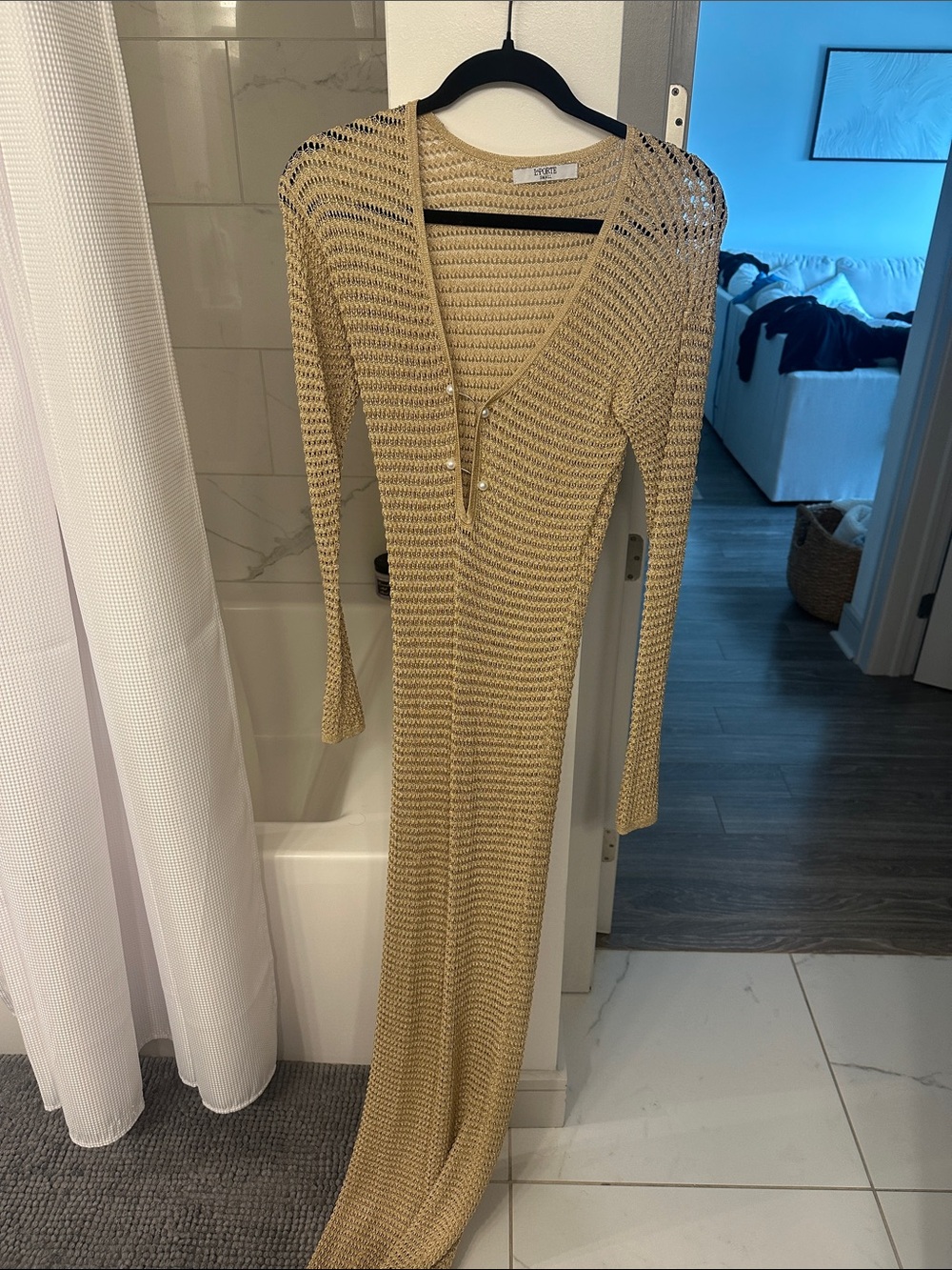 Laporte Pearl Knit Maxi Dress
